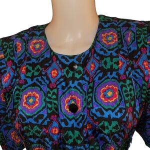 Vintage Adrianna Papell Dress 100% Silk Multiple Colors 12